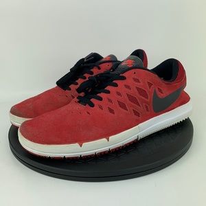 Nike Free SB Red/Black Suede Athletic Skate Shoes 704936-606 Men's Size 9.5